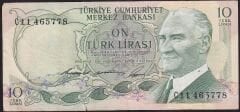 6.Emisyon 1.Tertip 10 Lira C11 465778 Temiz