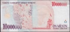 7.Emisyon 10 000 000 Lira D42 275938 Çok Temiz+