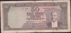 5.Emisyon 6.Tertip 50 Lira I58 002856 Temiz
