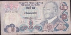 6.Emisyon 1.Tertip 1000 Lira B07 440327 Temiz