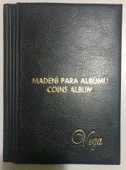 VEGA MADENİ PARA ALBÜM  ( SİYAH ) 72 ADET KAPAMA KAPASİTELİ eski para fiyatları