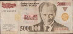 7.Emisyon 5 000 000 Lira L32 259878 Temiz+