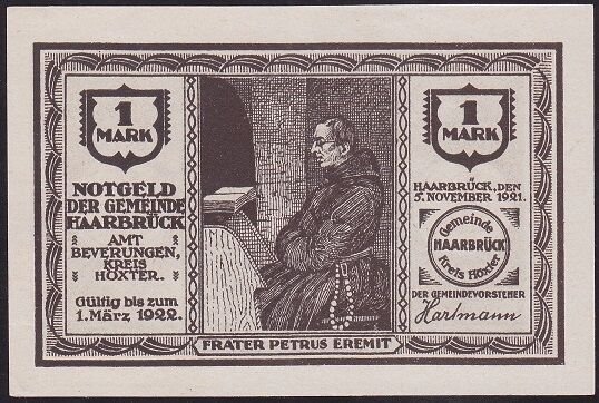 Almanya 1 Mark Notgeld 1922 Çil