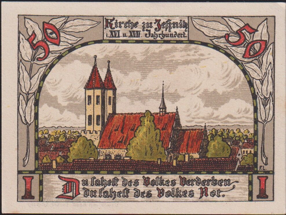 Almanya 50 Pfennig Notgeld 1921 Çil