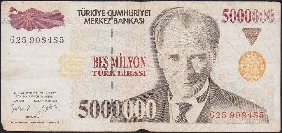 7.Emisyon 5 000 000 Lira G25 908485 Haliyle