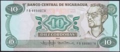 Nikaragua 10 Cordobas 1985 Çil