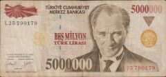 7.Emisyon 5 000 000 Lira L25 790179 Temiz+