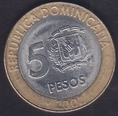 DOMİNİK 5 PESOS 2002