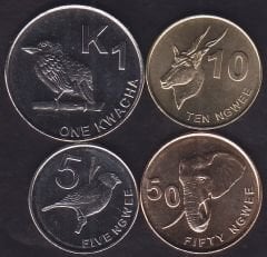 Zambia 4 Adet Madeni Para Seti 2012 Çil