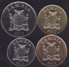 Zambia 4 Adet Madeni Para Seti 2012 Çil