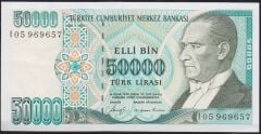 7.Emisyon 1.Tertip 50000 Lira I05 969657 Çilaltı