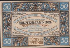 Almanya 50 Pfennig Notgeld 1920 Çil