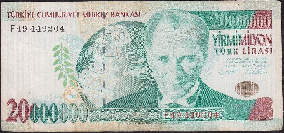7.Emisyon 20 000 000 Lira F49 449204 Çok Temiz
