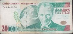 7.Emisyon 20 000 000 Lira F49 449204 Çok Temiz