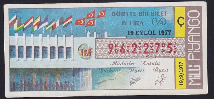 1977 19 EYLÜL ÇEYREK BİLET