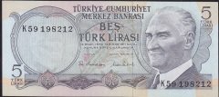6.Emisyon 2.Tertip 5 Lira K59 198212 Çilaltı Çil