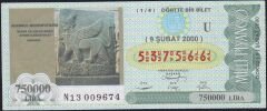 2000 9 Şubat Çeyrek Bilet - U Serisi
