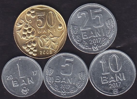Moldova 5 Adet Madeni Para Seti 2008 -2017 Çil