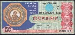 1985 19 Temmuz Yarım Bilet - Z Serisi