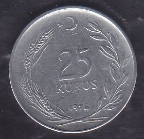 1974 Yılı 25 Kuruş Düz
