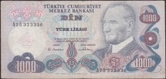 6.Emisyon 1.Tertip 1000 Lira A75 373336 Çok Temiz