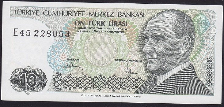7.EMİSYON 2.TERTİP 10 LİRA E45 228053 ÇİLALTI ÇİL