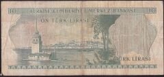 6.Emisyon 1.Tertip 10 Lira B85 022689 Çok Temiz