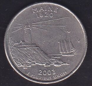 Amerika Çeyrek Dolar 2003 P Hatıra Maine