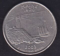 Amerika Çeyrek Dolar 2003 P Hatıra Maine
