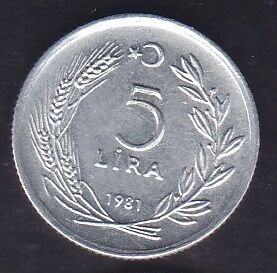 1981 Yılı 5 Lira