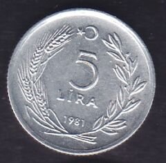 1981 Yılı 5 Lira