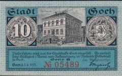 Almanya 10 Pfennig Notgeld 1921 Çil Filigranlı