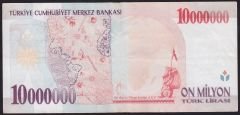 7.Emisyon 10 000 000 Lira D38 124031 Çok Temiz+