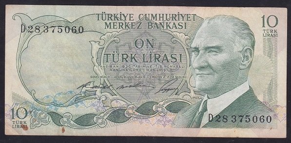 6.EMİSYON 1.TERTİP 10 LİRA D28 375060 ÇOK TEMİZ