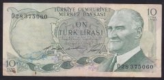 6.EMİSYON 1.TERTİP 10 LİRA D28 375060 ÇOK TEMİZ