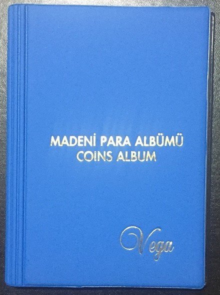 VEGA MADENİ PARA ALBÜM  ( AÇIK MAVİ ) 72 ADET KAPAMA KAPASİTELİ eski kağıt para değerleri