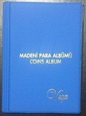VEGA MADENİ PARA ALBÜM  ( AÇIK MAVİ ) 72 ADET KAPAMA KAPASİTELİ eski kağıt para değerleri