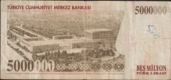 7.Emisyon 5 000 000 Lira L02 664312 Çok Temiz