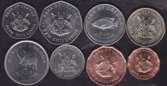 Uganda 8 Adet Madeni Para Seti 1987 - 2008 Çil