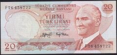 6.Emisyon 3.Tertip 20 Lira F76 458722 Çil