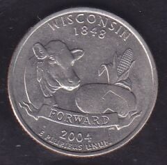 Amerika Çeyrek Dolar 2004 D Hatıra Wisconsin