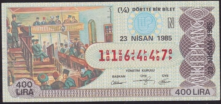 1985 23 Nisan Çeyrek Bilet - N Serisi