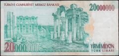 7.Emisyon 20 000 000 Lira F67 129893 Çok Temiz+