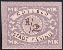 Almanya 1/2 Mark Notgeld Çil ( Pul Boyutunda )