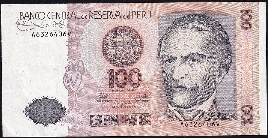 Peru 100 Intis 1987 Ççt Çilaltı Pick133