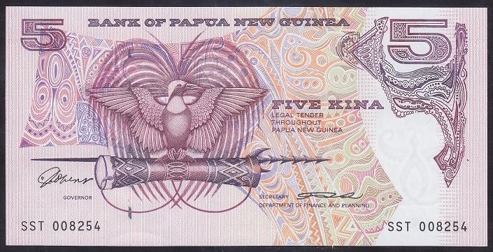 Papua New Guinea 5 Kına 1993 Çil P14a