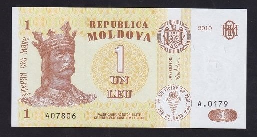 Moldova 1 Leu 2010 Çil Pick 8h