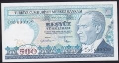 7.Emisyon 2.Tertip 500 Lira E05 693929 Çil