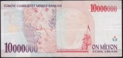 7.Emisyon 10 000 000 Lira D32 101762 Çok Temiz+