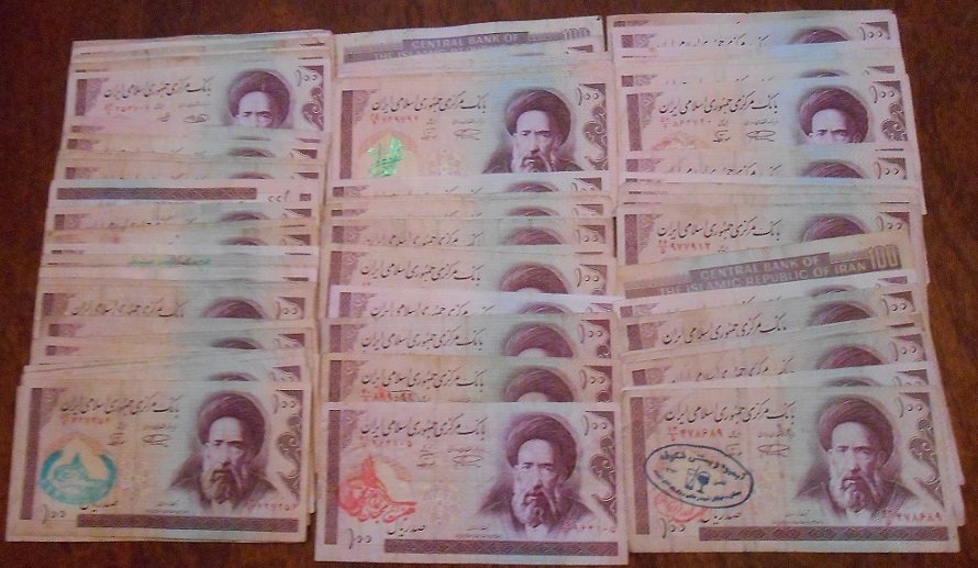 İRAN 100 RİYAL SÜRSAJLI 100 ADET ÇOK TEMİZ KONDÜSYON